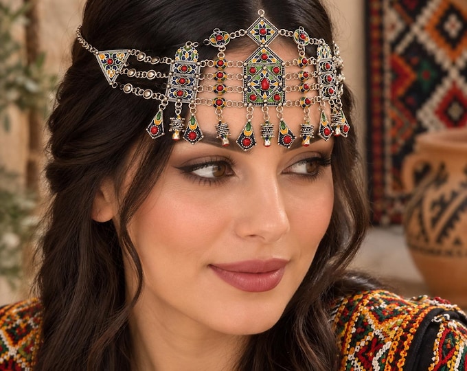 Bijou de tête kabyle amazigh - berbère - bijou ethnique- bijou amazigh