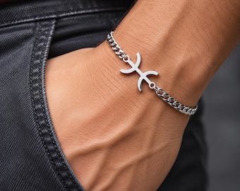 Bracelet amazigh homme Yaz ⵣ en acier inoxydable, chaîne réglable 18 + 3 cm, doré ou argenté