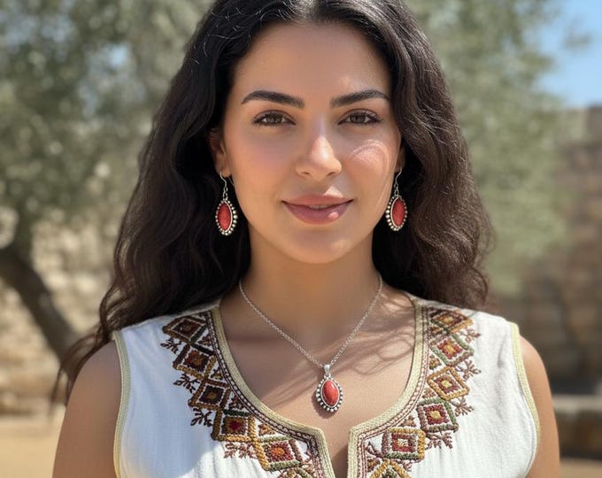 parure femme- amazigh kabyle berbère traditionnelle minimaliste avec une chaîne– Parure ethnique