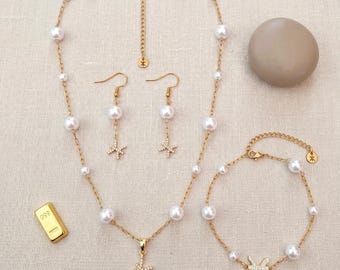 Eléments de parure femme- amazigh kabyle berbère minimaliste avec une chaîne acier inoxydable et pierres naturelles- parure amazigh - fibule