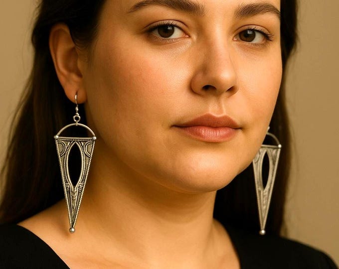 Boucles d'oreilles amazigh berbère Touareg femme - boucles d'oreilles berbère- ethnique- bijoux amazighs.