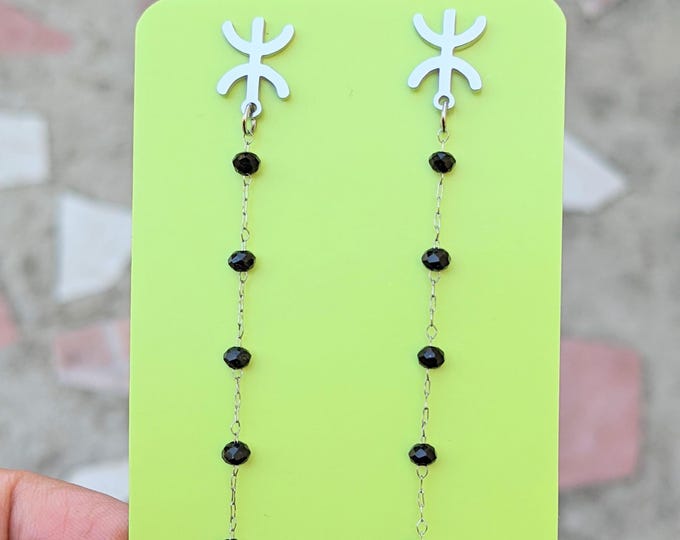 Boucles d'oreilles YAZ tifinagh acier inoxydable – Adaptation moderne d’un bijou amazigh– berbères- ethniques- bijoux amazigh.