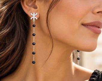 Boucles d'oreilles YAZ tifinagh acier inoxydable – Adaptation moderne d’un bijou amazigh– berbères- ethniques- bijoux amazigh.