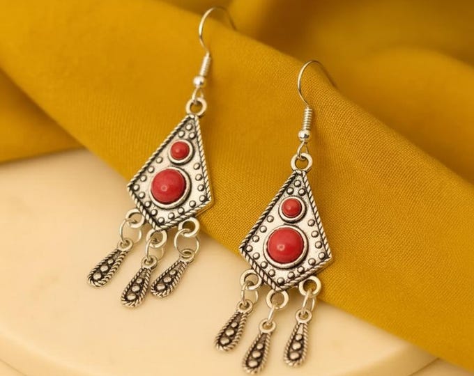 Boucles d'oreilles amazigh berbère femme - boucles d'oreilles berbère- ethnique- bijoux amazigh.