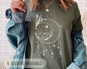 Mystical Moon Tshirt, Celestial Moon Shirt, Witchy Shirt Tshirt, Oversized Tshirt, Music Festival Tshirt, Fairycore Shirt, Crystal Shirt