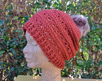 Soft Slouch Bobble Hat, Pompom Hat, Crochet Hat, Unisex Hat, Dreadlock Slouch Beanie Hat