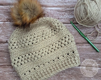 Patrón de crochet de gorro holgado, patrón de sombrero de crochet en PDF, patrón de sombrero de toque de crochet, patrón artesanal, sombrero de crochet DIY