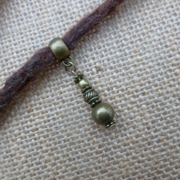 Dread Bead With Handmade Beaded Charm, Brass Dread Bead, Dreadlock Bead. Hair Jewellery