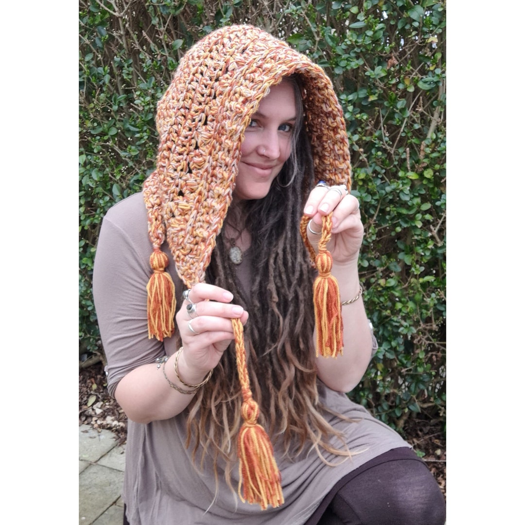 Crochet Pixie Festival Hood, Fairycore Hood, Pixiecore Hood ...