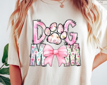 Retro Comfort Dog Mama Shirt, Dog Mom Sweatshirt, Dog Mom Shirt For Women, Dog Mom Birthday Gift, Dog Lover Gift, Floral Dog Mom Shirt