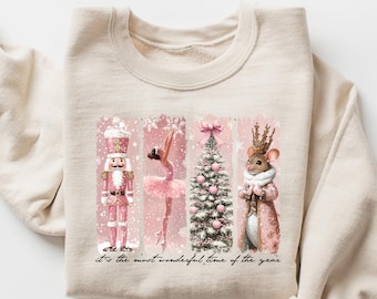 Nutcracker Sweatshirt, Pink Nutcracker Sweater, Nutcracker Lover Gift, Nutcracker Shirt, Pink Christmas Tshirt, Holiday Nutcracker Crewneck