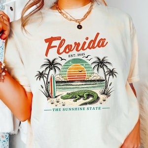 Florida Comfort Shirt, Florida Graphic Tee, Tropical Vacation Gift, Coastal Beach Retro Tshirt, Funny Florida Gator Sweatshirt, Florida Gift