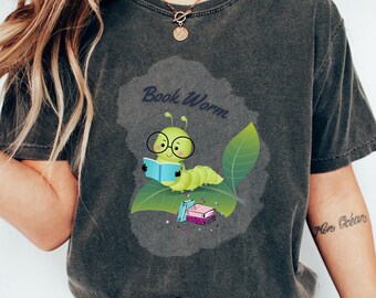 Comfort schoolse shirt, cadeau boekenliefhebber, bloemen sweater boekenwurm, leesshirt boekenwurm, leesshirt boekenwurm, cadeaus voor lezers, esthetisch T-shirt voor dames