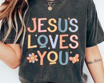 Retro Trost religiöses Hemd, Jesus liebt dich Hemd, christliches Komfort T-Shirt, Bibel-Vers-Hemd, christliche Geschenke, Jesus ist König-Hemd