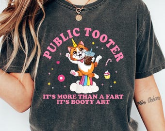 Public Tooter Comfort Color Shirt, Inappropriate 90s Retro Fart Tshirt, Funny Gag Gifts, Embarrassing Gen Z Meme Shirt, Prank Unhinged Tee