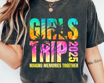 Custom Girls Trip 2025 Shirts, Personalized Girl Vacation Weekend Matching Tshirts, Beach Summer Vacay Mode Tees, Girls Vacation Gifts