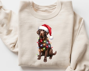Weihnachten Labrador Sweatshirt, Weihnachten Hund Shirt, Labrador Besitzer Tshirt, süßes Labrador Mama T-Shirt, Labrador Hund Liebhaber Geschenk, Labrador Weihnachten Top