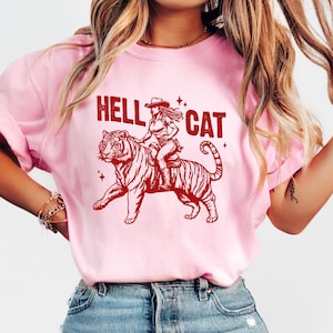 Retro Cowgirl Hell Cat Tshirt, Comfort Cowgirl Western Shirt, Aesthetic Western Tee, Country Girl Tee, Funny Trendy Shirt, Cowgirl Sweater