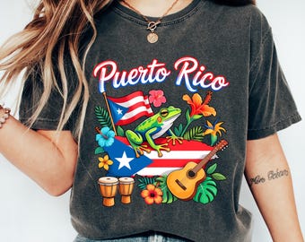 Puerto Rico Family Vacation Shirt, Tropical Frog Souvenir Tee, Vacation Trip Tshirt, Puerto Rico Lover Gift, Summer Trip Apparel, PR Shirt