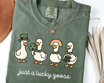 Comfort Colors® St Patrick's Day Shirt, Irish Holiday Gift, St Patrick's Tshirt, Funny St Patrick's Apparel, Festive St Patrick Goose Tee