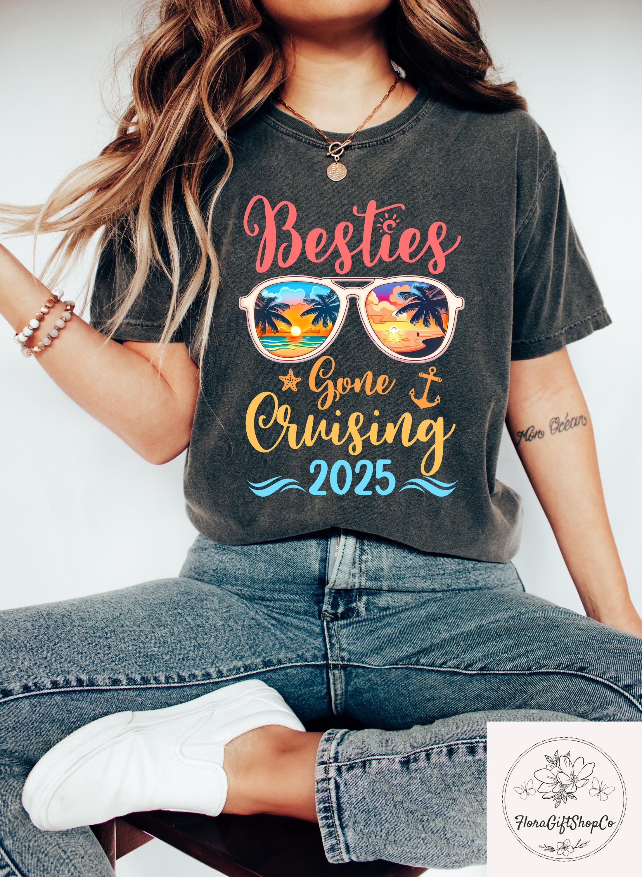 Girls Trip 2025 Shirt, Besties Gone Cruising 2025 Shirt, Best Friends Cruise Shirt, Summer Trip Tee, Women’s Cruise T-Shirt, Girls Trip Gift