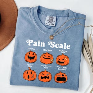 Comfort Colors Halloween Nurse Shirt: Pumpkin Pain Scale Fall Tee