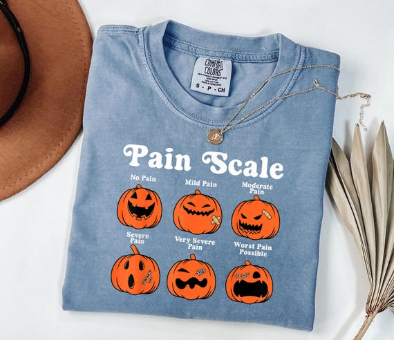 Comfort Colors Halloween Nurse Shirt: Pumpkin Pain Scale Fall Tee