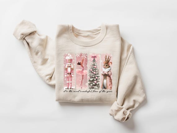 Nutcracker Sweatshirt, Pink Nutcracker Sweater, Nutcracker Lover Gift, Nutcracker Shirt, Pink Christmas Tshirt, Holiday Nutcracker Crewneck