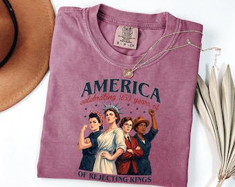 Comfort Colors Feministisches 4. Juli-Shirt, 250-jähriges Jubiläums-T-Shirt, Amerika 250-T-Shirt, Linke-Patratisches Tank Top, Anti-Menschenrechts-Outfit