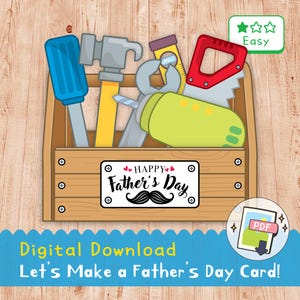 Father&#39;s Day Toolbox Card: Printable Craft for Kids (Digital PDF Download)