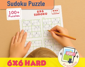 Hard 6x6 Sudoku Puzzle Pack – Printable Brain Teaser (PDF Download)