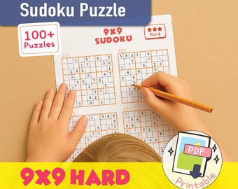Hard Sudoku Puzzle Pack – 108 Printable Puzzles (Digital PDF Download)
