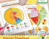 Fruit Fractions Puzzle: Visual Math Printable Game (PDF)
