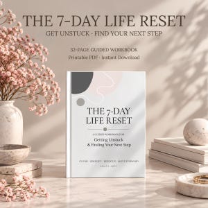 7-Day Life Reset Workbook, Guided Self Reflection Journal, Getting Unstuck (PDF)