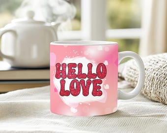 Valentinstag Becher Design: Groovy Love Sublimation PNG (Digital Download)