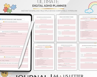 ADHS Digitaler Planer für Erwachsene, Fokus & Organisation (PDF)