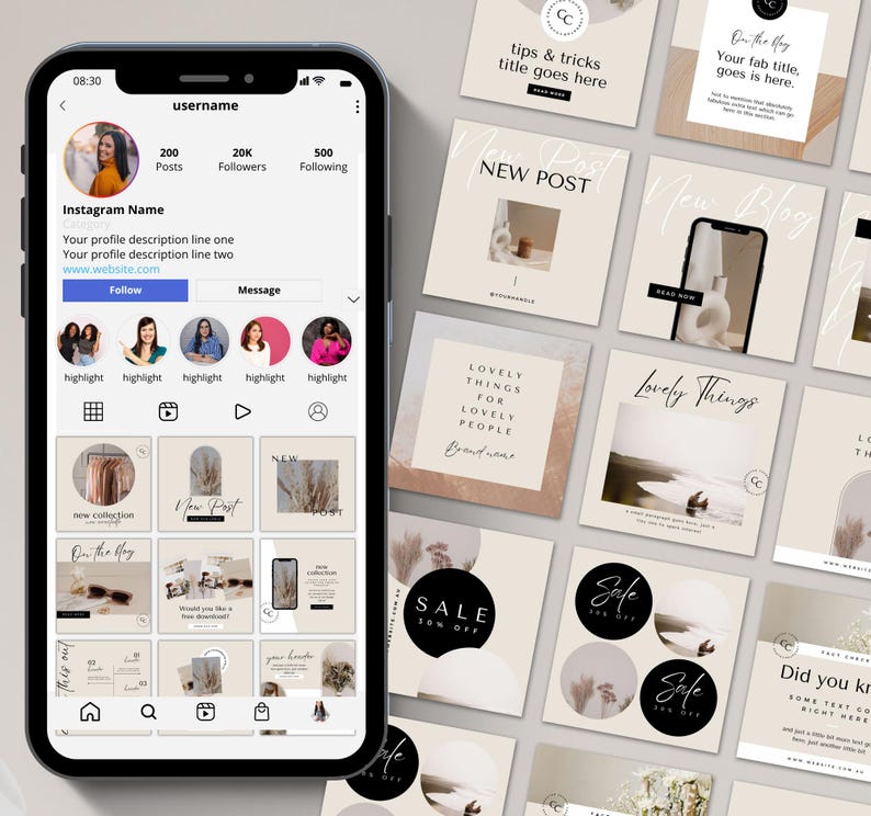 Business Instagram Post Template Bundle | Editable Canva Social Media Templates for Entrepreneurs, Coaches & Small Businesses