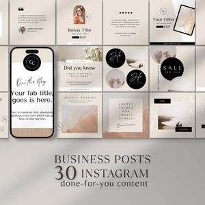 Business Instagram Post Template Bundle | Editable Canva Social Media Templates for Entrepreneurs, Coaches & Small Businesses