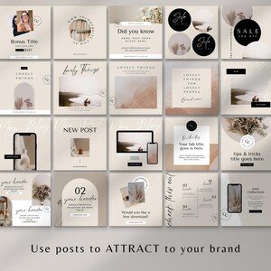 Business Instagram Post Template Bundle | Editable Canva Social Media Templates for Entrepreneurs, Coaches & Small Businesses