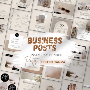 Business Instagram Post Template Bundle | Editable Canva Social Media Templates for Entrepreneurs, Coaches & Small Businesses
