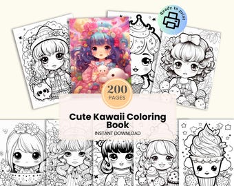 Kawaii Coloring Book | Doodles, Stress Relief (PDF