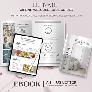 Airbnb Welcome Book Guides, Editable Canva Templates for Vacation Rentals, Host Manual for Guests, Digital Download for Airbnb and Vrbo Host
