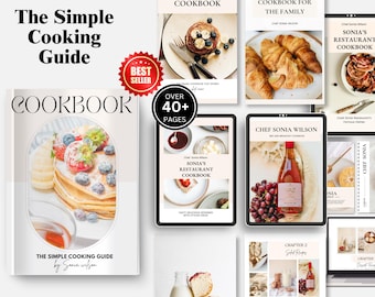 E-boek met kookgids voor beginners: 30+ eenvoudige recepten (afdrukbaar pdf-formaat)