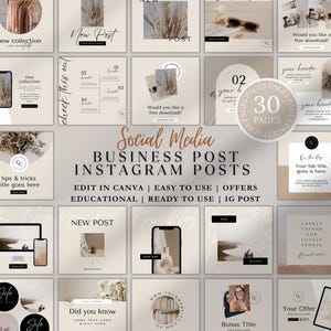 Business Instagram Post Template Bundle | Editable Canva Social Media Templates for Entrepreneurs, Coaches & Small Businesses