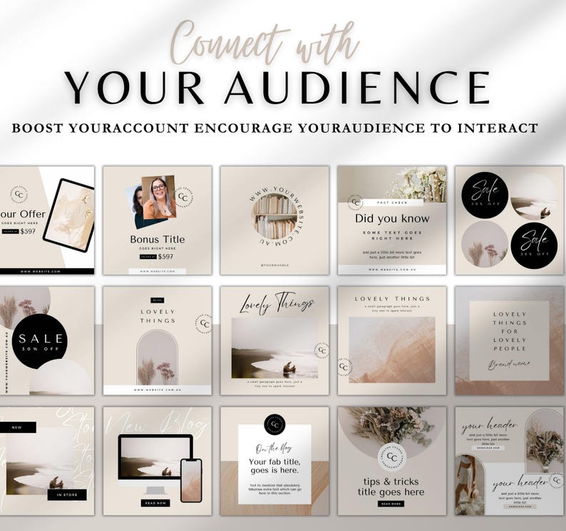 Business Instagram Post Template Bundle | Editable Canva Social Media Templates for Entrepreneurs, Coaches & Small Businesses