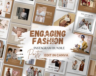36 modelli moderni per post di Instagram: pacchetto modificabile per i social media di Canva (download digitale)