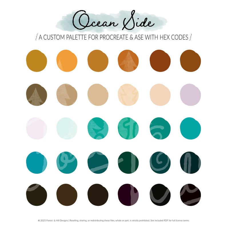 Ocean Tide Color Palette | Procreate Swatches & Adobe ASE | Coastal ...