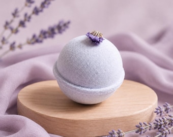 Moon Stillness Bath Bomb | Lavender Ylang Ylang Botanical Fizz (Calming Self Care)