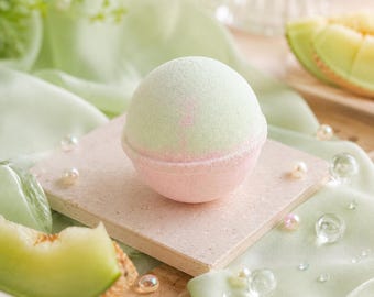 Melon Dew Bath Bomb | Peach, Honeydew and Cucumber | Fruity Floral Fizzer