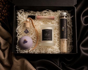 Mini Evening Ritual Discovery Set: Bath Salt, Candle, Bath Bomb, Mist & Car Diffuser